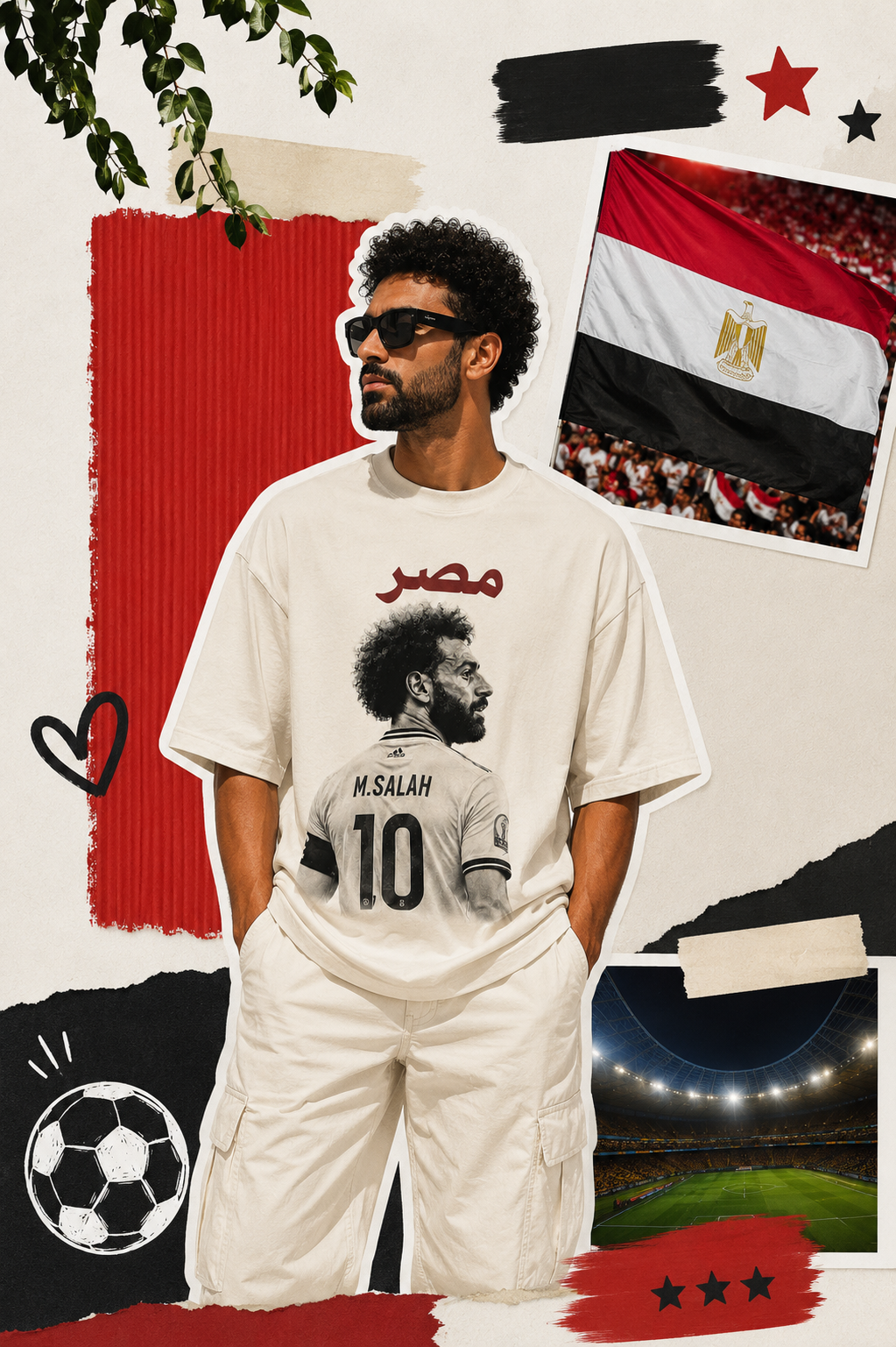 تيشيرت مصر أوفرسايز - محمد صلاح 10 | KILOBAMIA