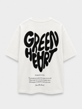 Short sleeve T-shirt with with exclusive graphic prints on the front and back, featuring a round neck. Made from 100% premium interlock cotton.