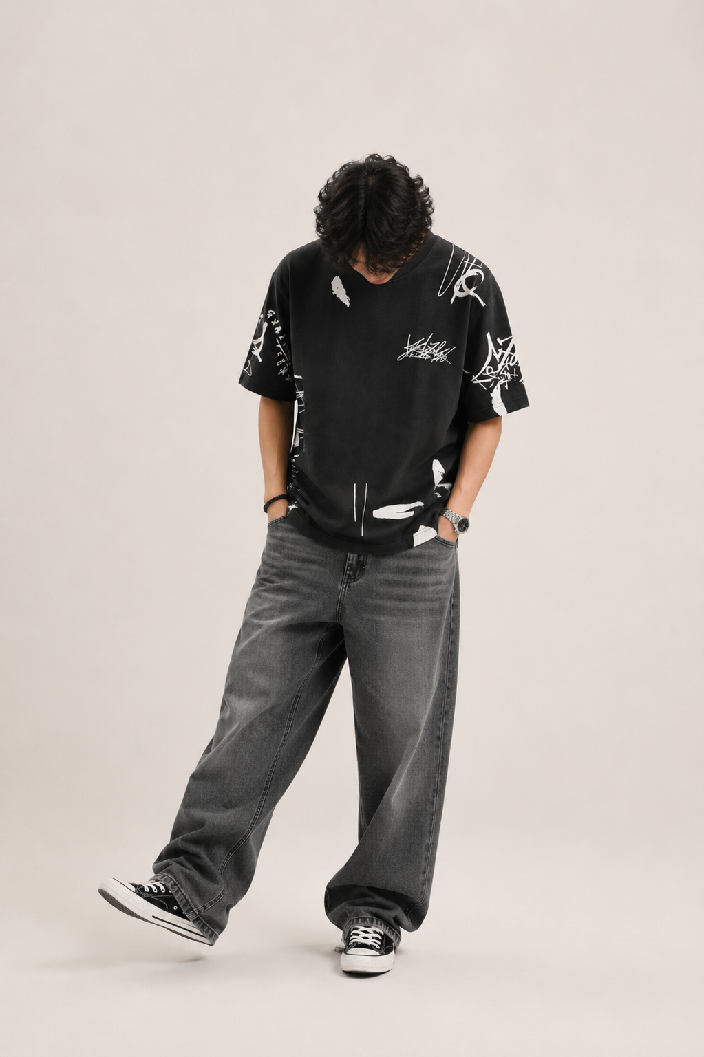 FROG streetwear | Rib It 93 — All-Over Graffiti Oversized T-Shirt