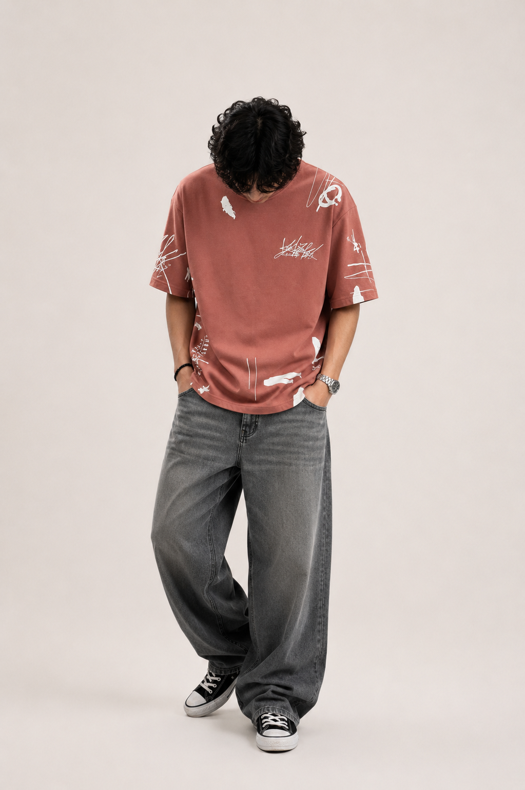 FROG streetwear | Rib It 93 — All-Over Graffiti Oversized T-Shirt