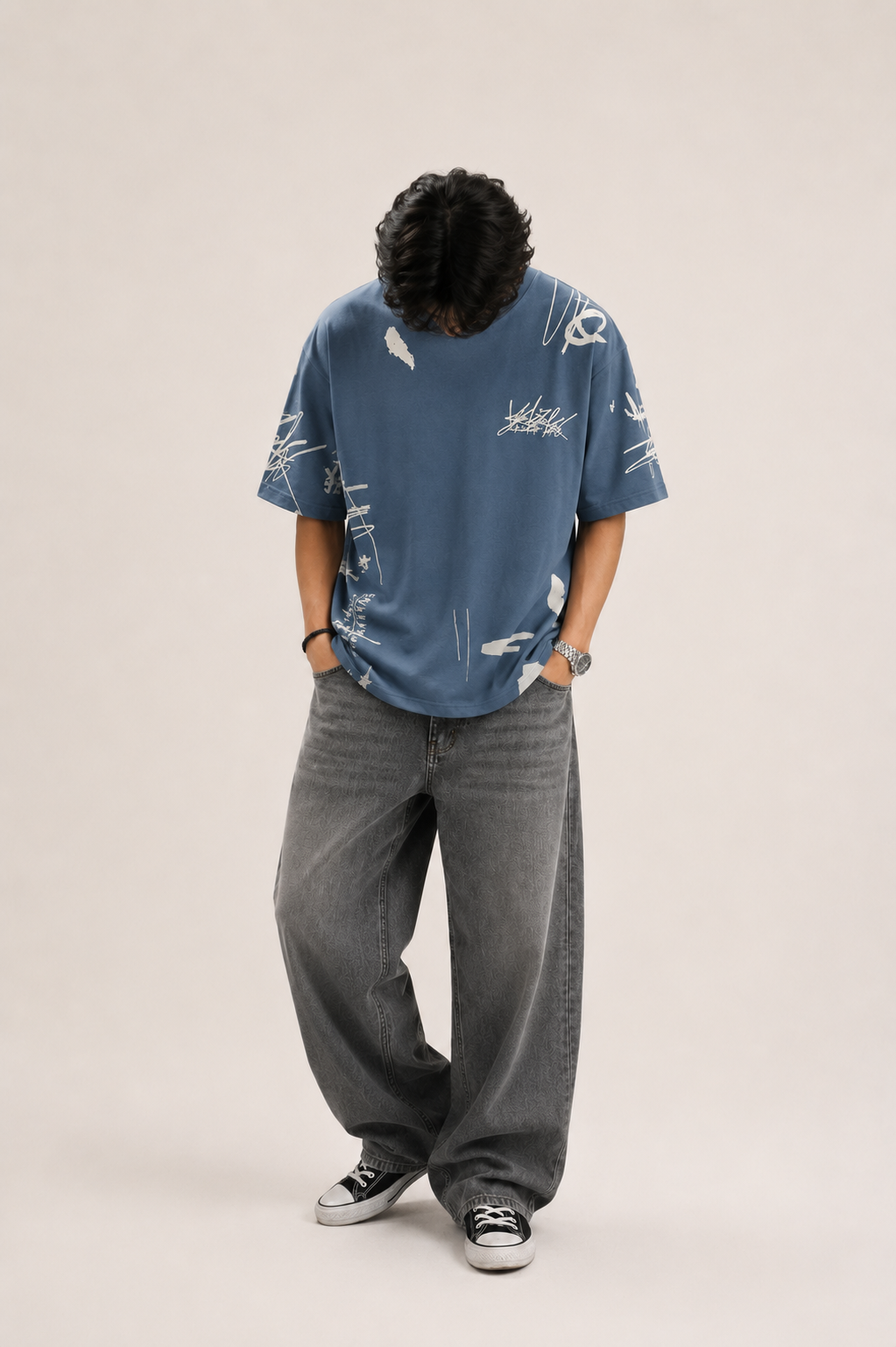 FROG streetwear | Rib It 93 — All-Over Graffiti Oversized T-Shirt
