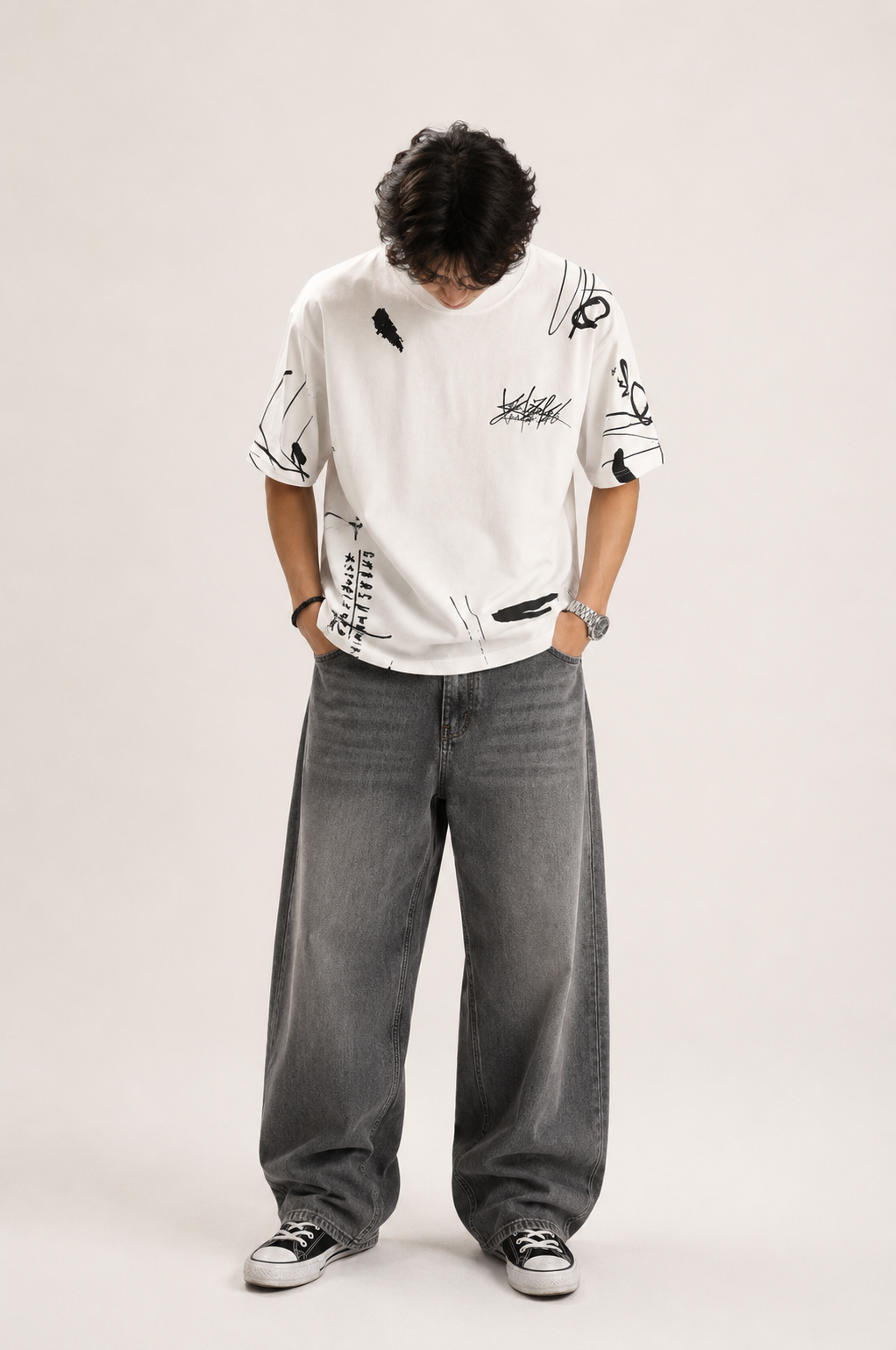 FROG streetwear | Rib It 93 — All-Over Graffiti Oversized T-Shirt